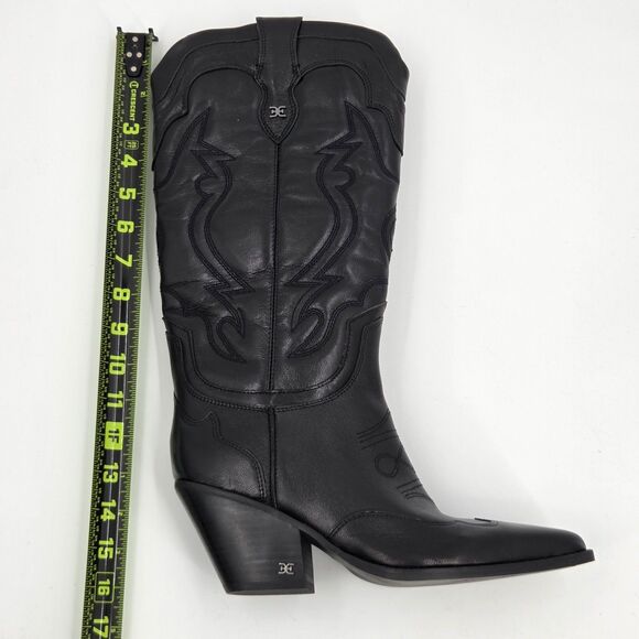 Steve Madden James Western Boots Womens Size 8.5 Black Leather Tall Cowgirl Boho - Picture 11 of 12